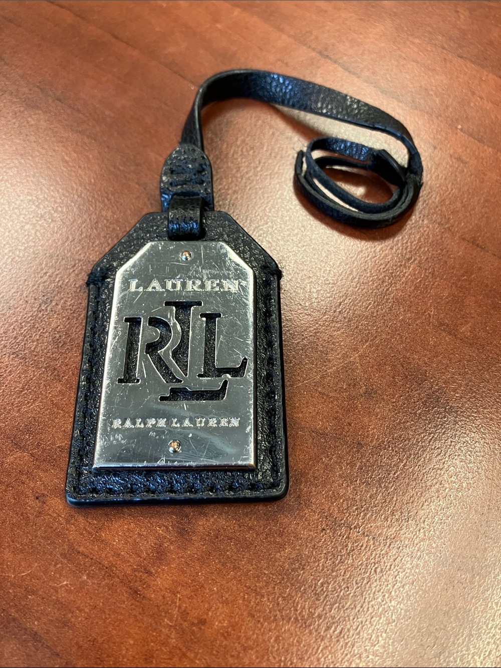 Ralph Lauren Bag Charm Silver & Leather - Picture 2 of 4